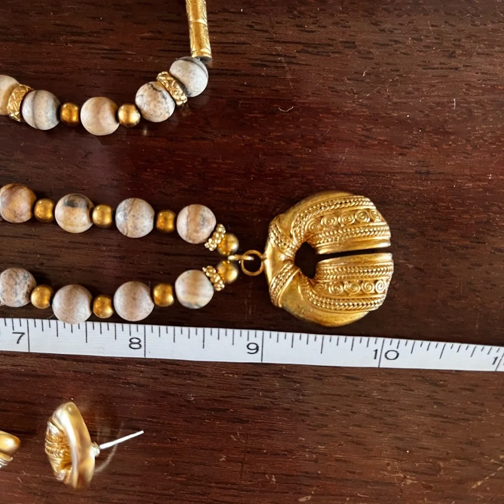Arque Arte, 24k gold jewelry set; necklace, earrings and bracelet. Exquisite! - Picture 11 of 13